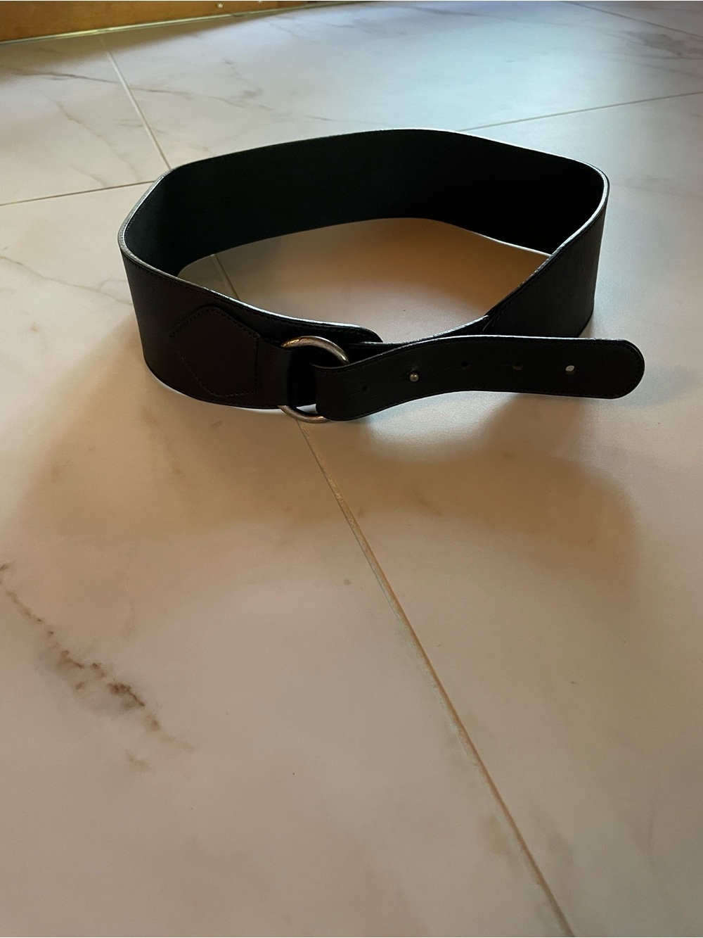 Black leather belt